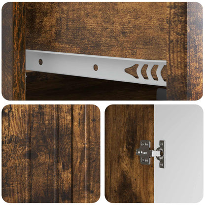 Sideboard Smoked Oak 66 x 34.5 x 92 cm Engineered Wood