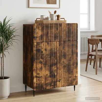 Sideboard Smoked Oak 66 x 34.5 x 92 cm Engineered Wood
