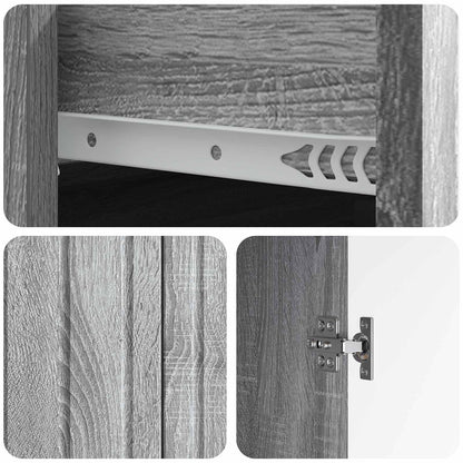 Sideboard Grey Sonoma 66 x 34.5 x 92 cm Engineered Wood