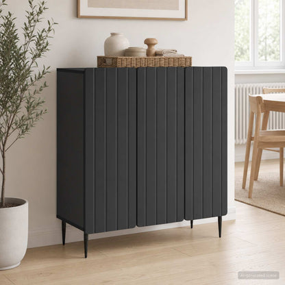 Sideboard Black 89 x 34.5 x 82 cm Engineered Wood