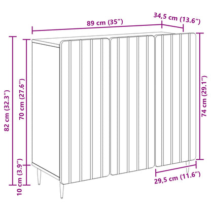 Sideboard Black 89 x 34.5 x 82 cm Engineered Wood