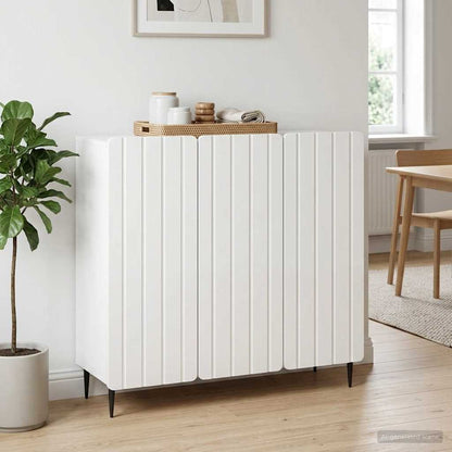 Sideboard High Gloss White 89 x 34.5 x 82 cm Engineered Wood