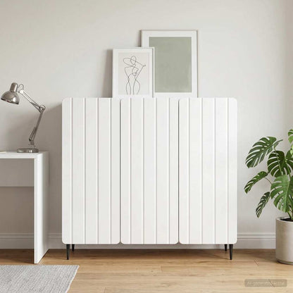 Sideboard High Gloss White 89 x 34.5 x 82 cm Engineered Wood