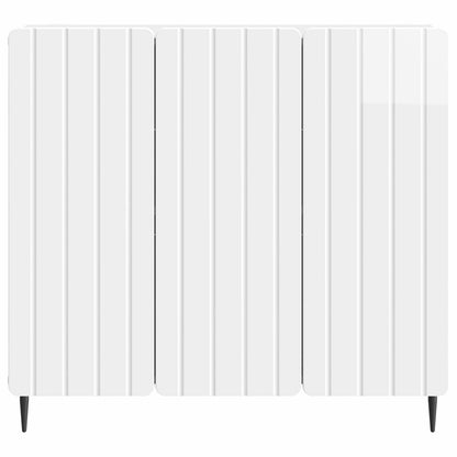 Sideboard High Gloss White 89 x 34.5 x 82 cm Engineered Wood