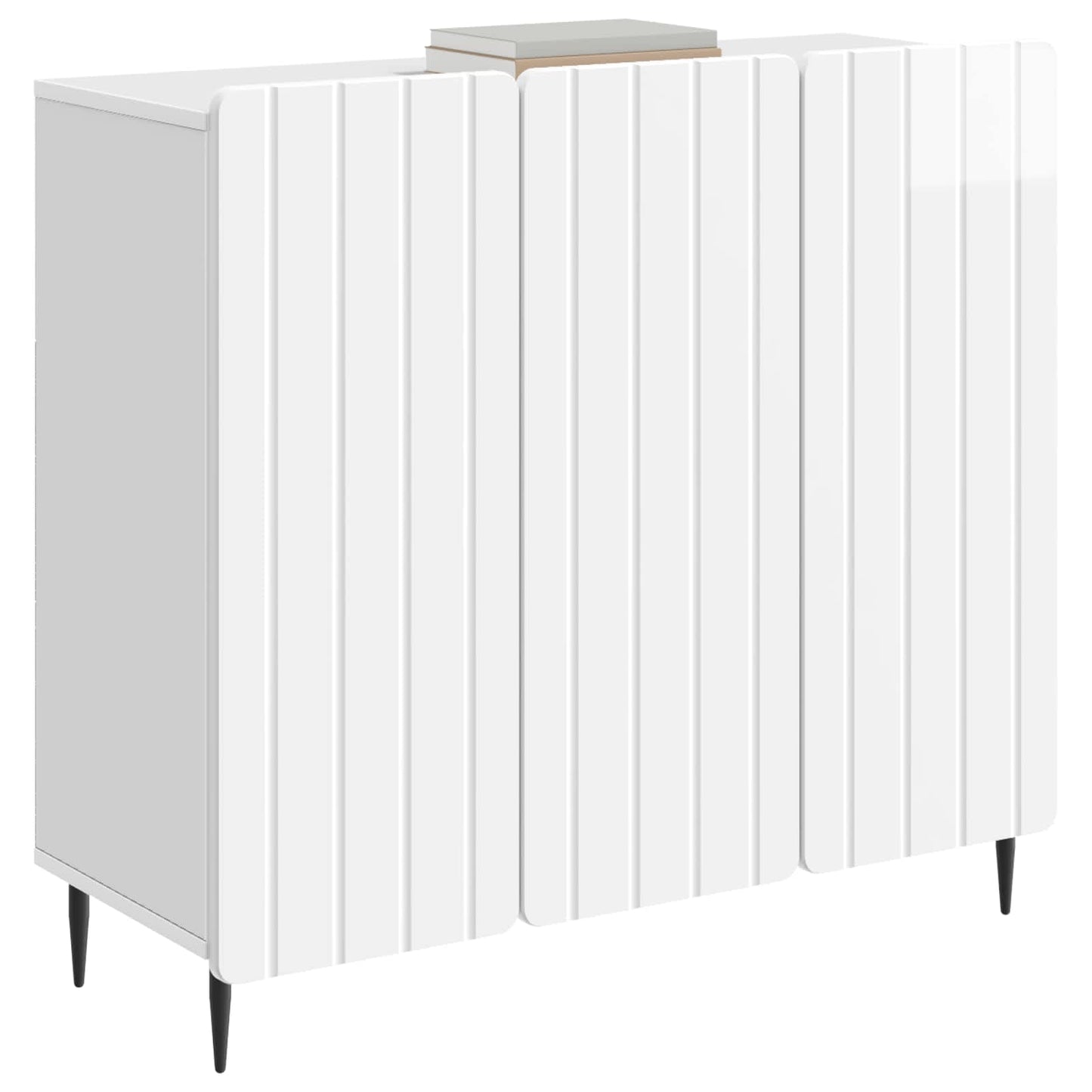 Sideboard High Gloss White 89 x 34.5 x 82 cm Engineered Wood