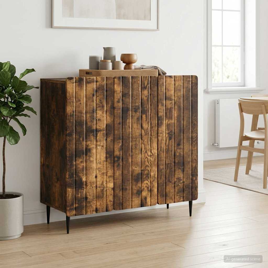 Sideboard Smoked Oak 89 x 34.5 x 82 cm Engineered Wood