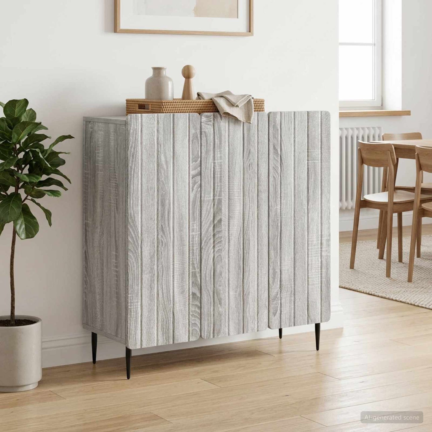 Sideboard Grey Sonoma 89 x 34.5 x 82 cm Engineered Wood