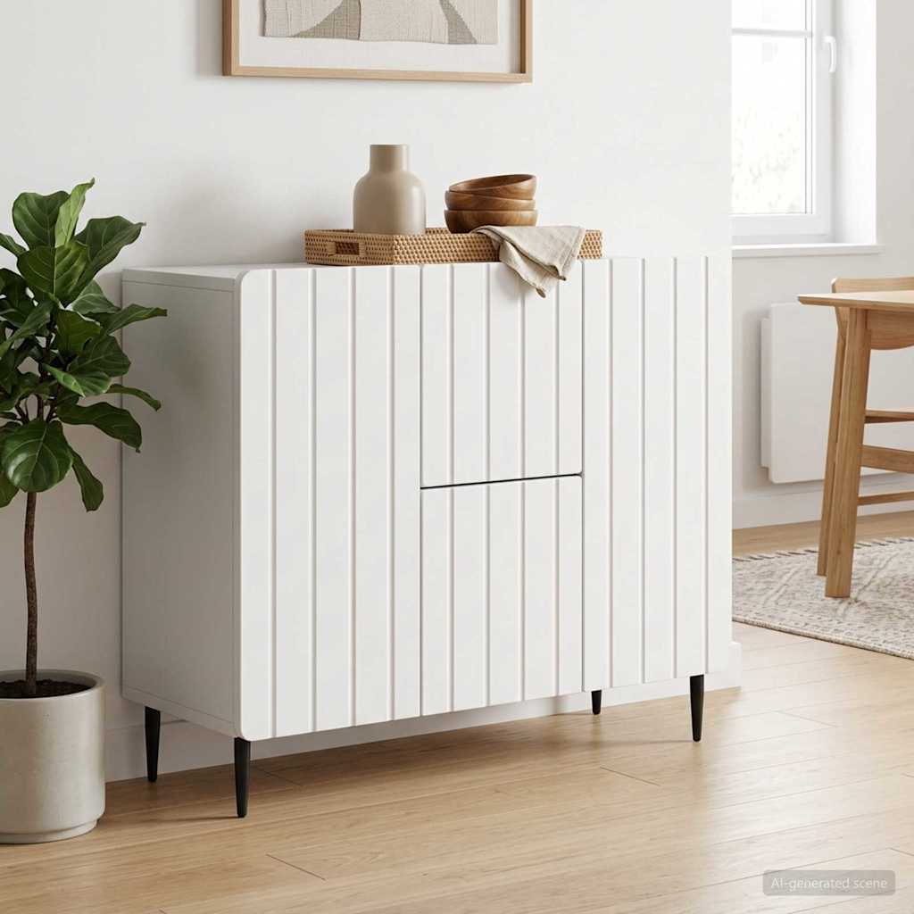 Sideboard with Drawer White 89 x 34.5 x 62 cm Engineered Wood