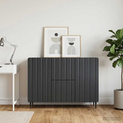 Sideboard with Drawer Black 89 x 34.5 x 62 cm Engineered Wood