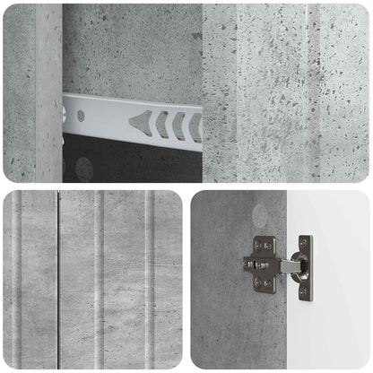 Sideboard Concrete Grey 89 x 34.5 x 62 cm Engineered Wood