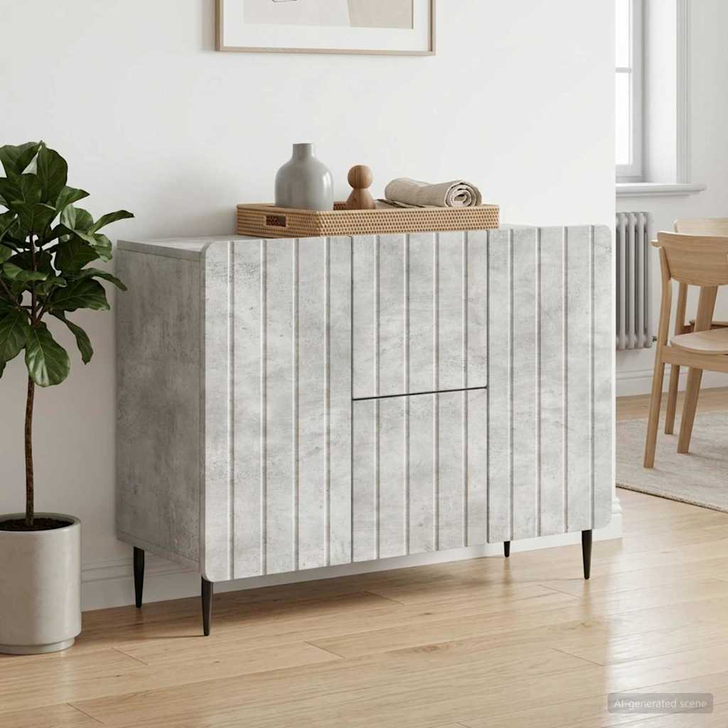Sideboard Concrete Grey 89 x 34.5 x 62 cm Engineered Wood