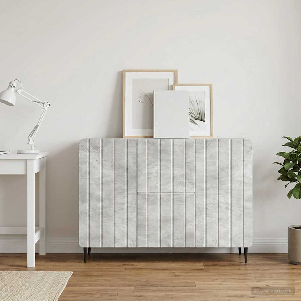 Sideboard Concrete Grey 89 x 34.5 x 62 cm Engineered Wood