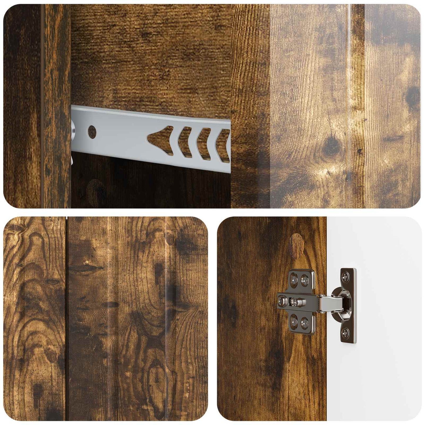 Sideboard Smoked Oak 89 x 34.5 x 62 cm Engineered Wood