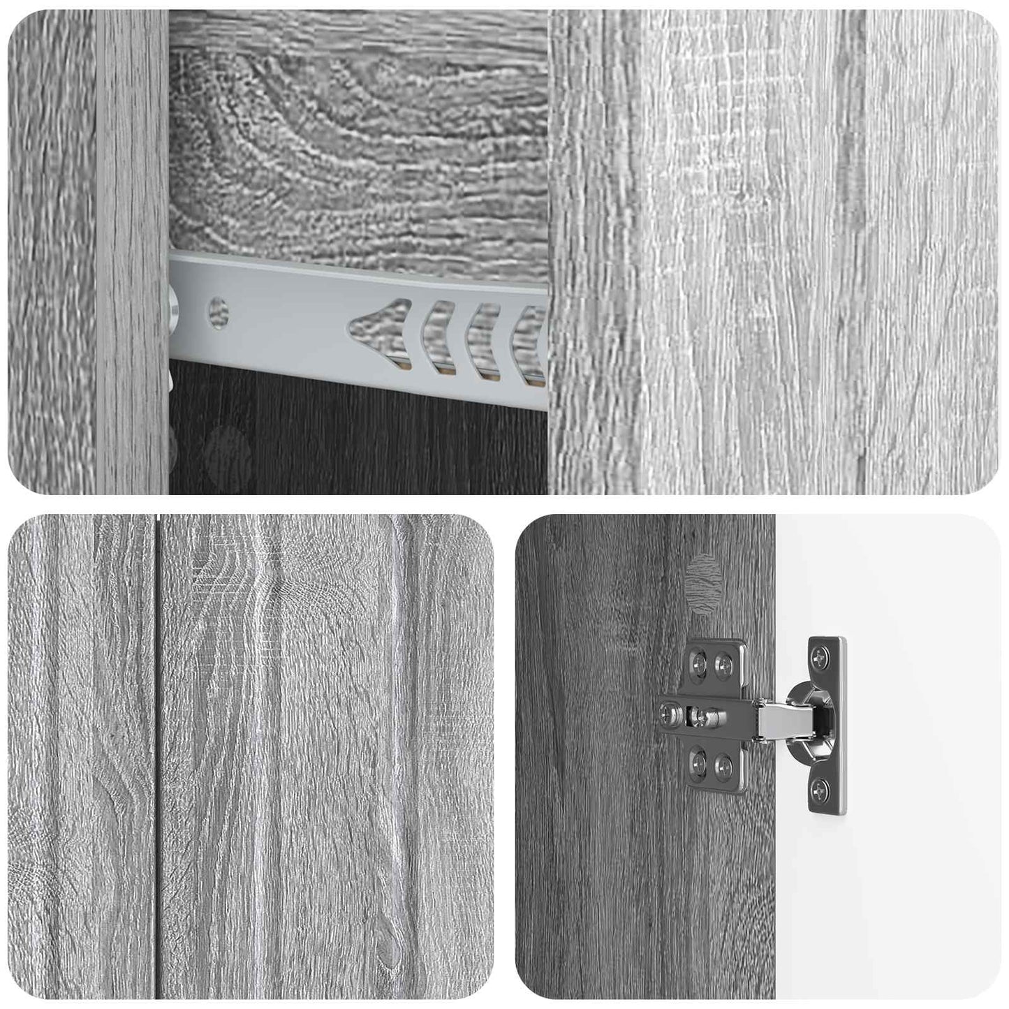 Sideboard Grey Sonoma 89 x 34.5 x 62 cm Engineered Wood
