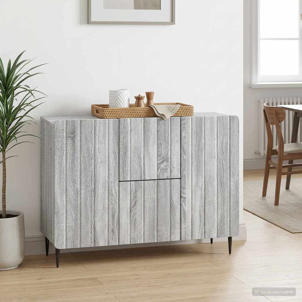 Sideboard Grey Sonoma 89 x 34.5 x 62 cm Engineered Wood