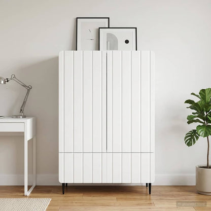 Sideboard with Drawer White 66 x 34.5 x 97 cm Engineered Wood