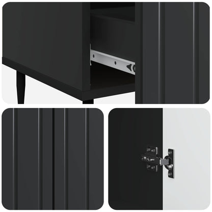 Sideboard with Drawer Black 66 x 34.5 x 97 cm Engineered Wood