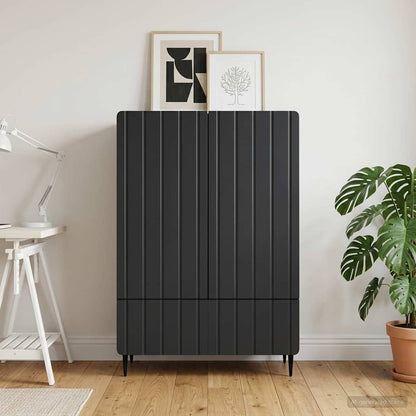 Sideboard with Drawer Black 66 x 34.5 x 97 cm Engineered Wood