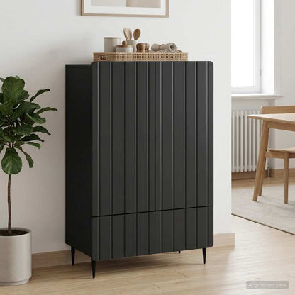 Sideboard Black 66 x 34.5 x 97 cm Engineered Wood