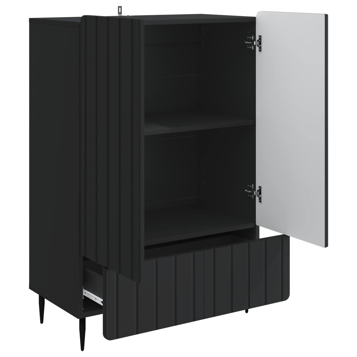 Sideboard Black 66 x 34.5 x 97 cm Engineered Wood