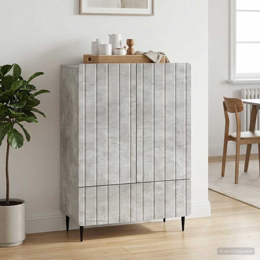 Sideboard Concrete Grey 66 x 34.5 x 97 cm Engineered Wood