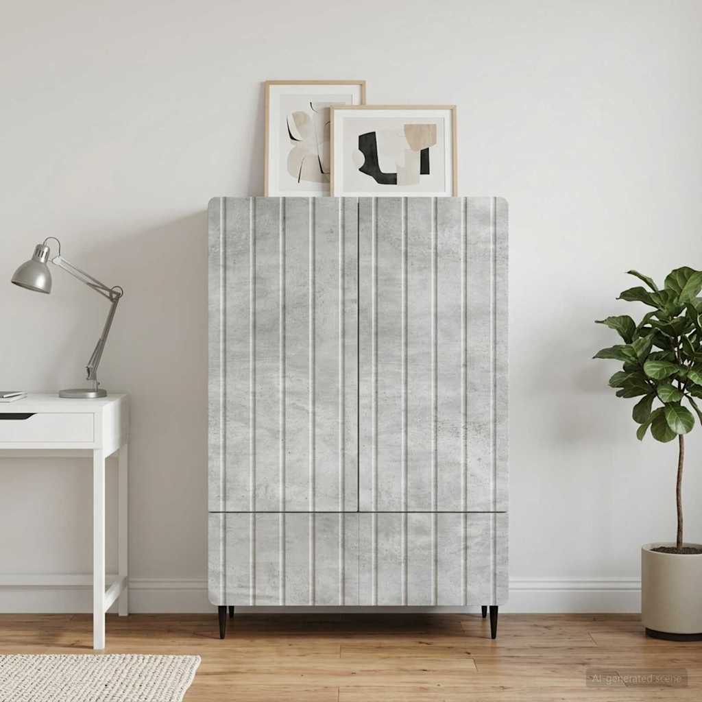 Sideboard Concrete Grey 66 x 34.5 x 97 cm Engineered Wood