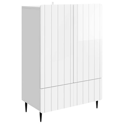 Sideboard High Gloss White 66 x 34.5 x 97 cm Engineered Wood