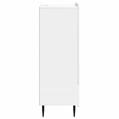 Sideboard High Gloss White 66 x 34.5 x 97 cm Engineered Wood
