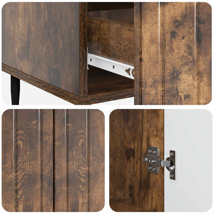 Sideboard Smoked Oak 66 x 34.5 x 97 cm Engineered Wood