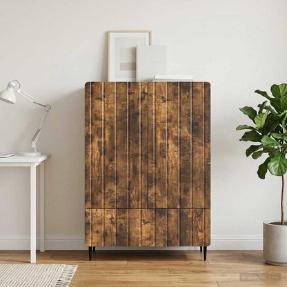 Sideboard Smoked Oak 66 x 34.5 x 97 cm Engineered Wood