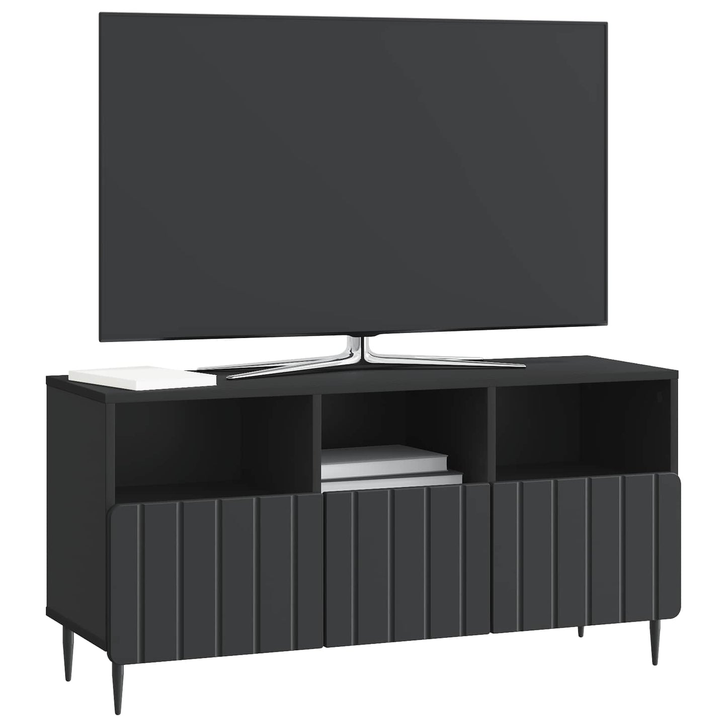 TV Cabinet with Drawer Black 102 x 34.5 x 50 cm Engineered Wood