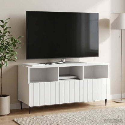 TV Cabinet High Gloss White 102 x 34.5 x 50 cm Engineered Wood