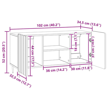 TV Cabinet Old Wood 102 x 34.5 x 52 cm Engineered Wood