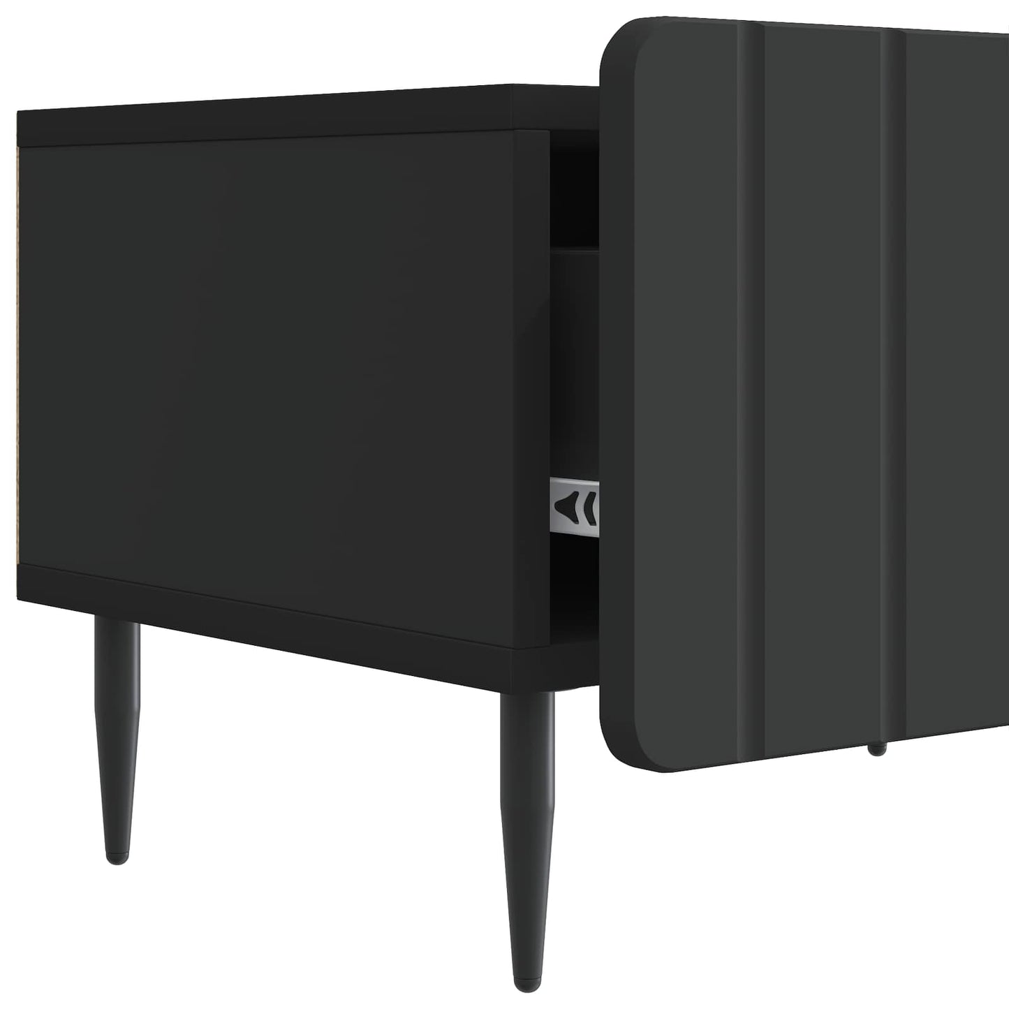 TV Cabinet with Drawer Black 147 x 34.5 x 32 cm Engineered Wood