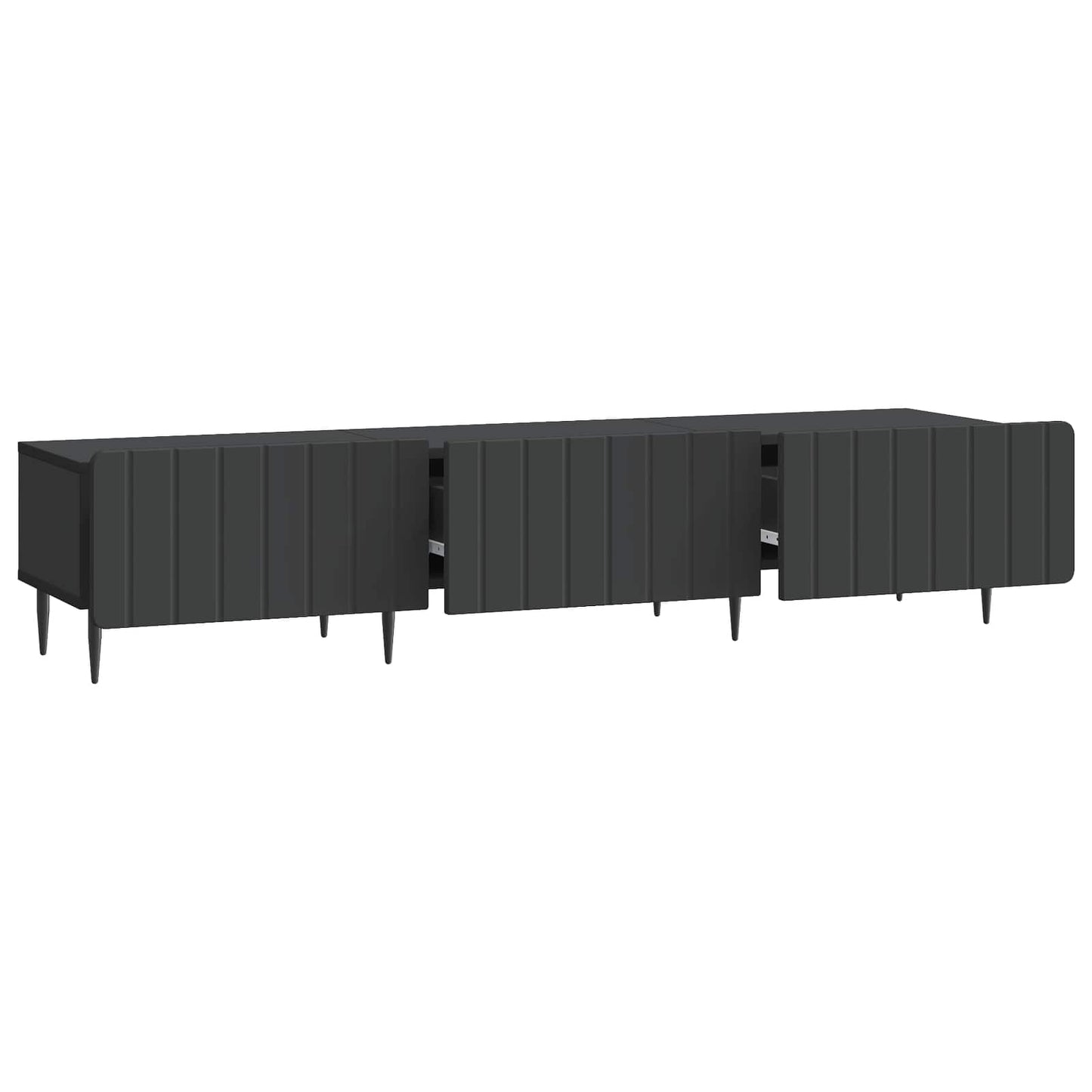 TV Cabinet with Drawer Black 147 x 34.5 x 32 cm Engineered Wood