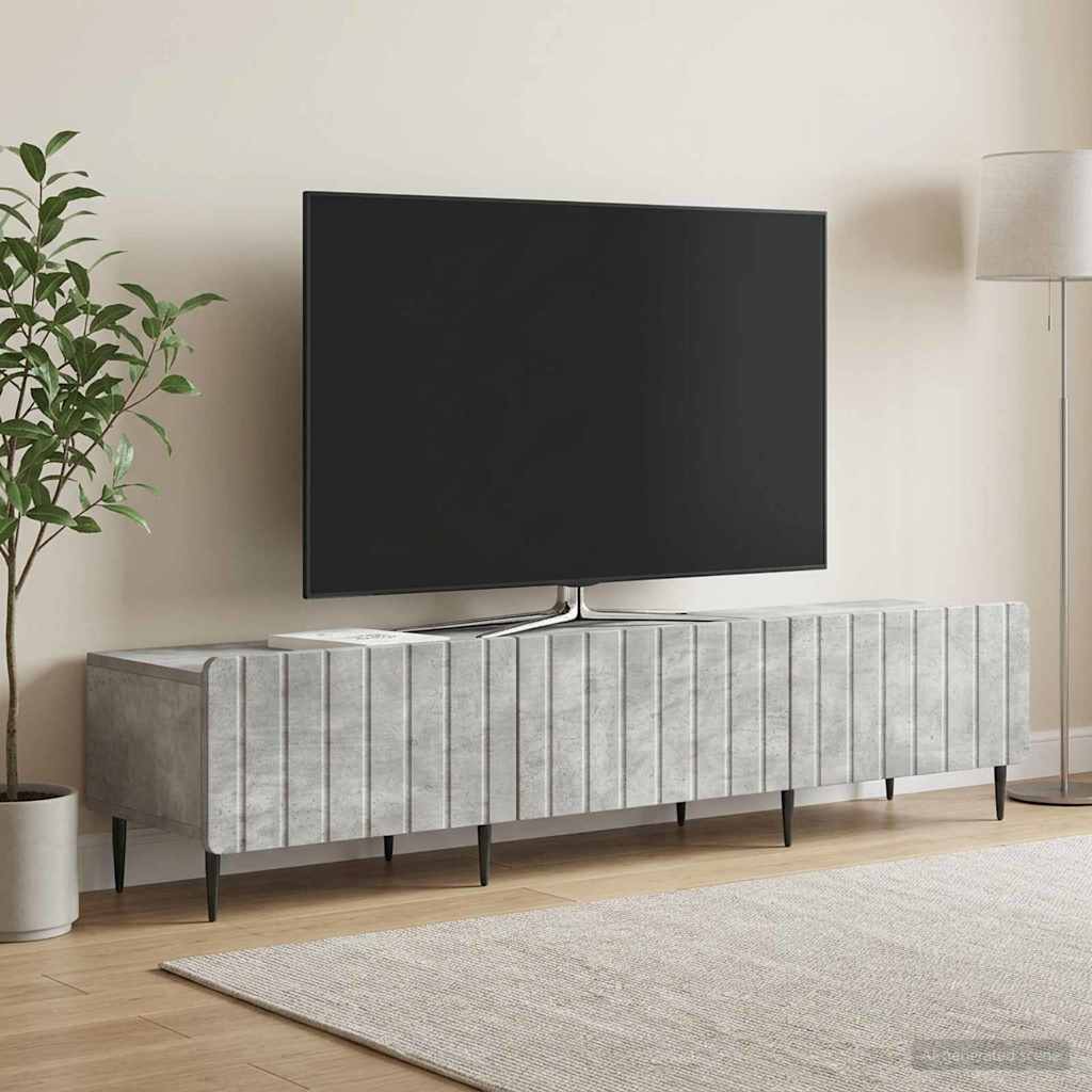 TV Cabinet Concrete Grey 147 x 34.5 x 32 cm Engineered Wood