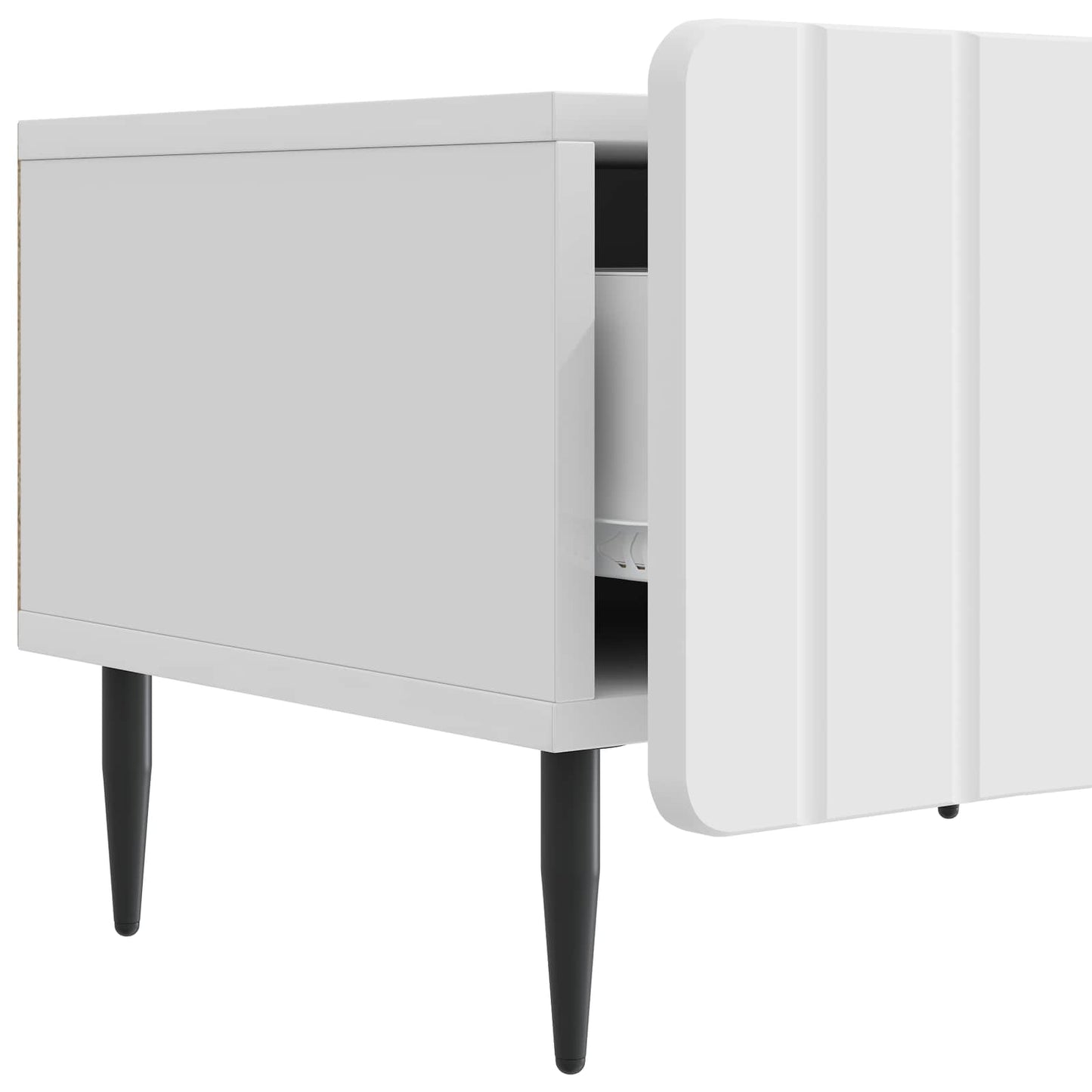 TV Cabinet High Gloss White 147 x 34.5 x 32 cm Engineered Wood