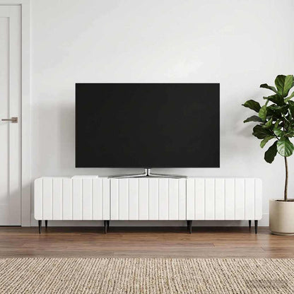 TV Cabinet High Gloss White 147 x 34.5 x 32 cm Engineered Wood