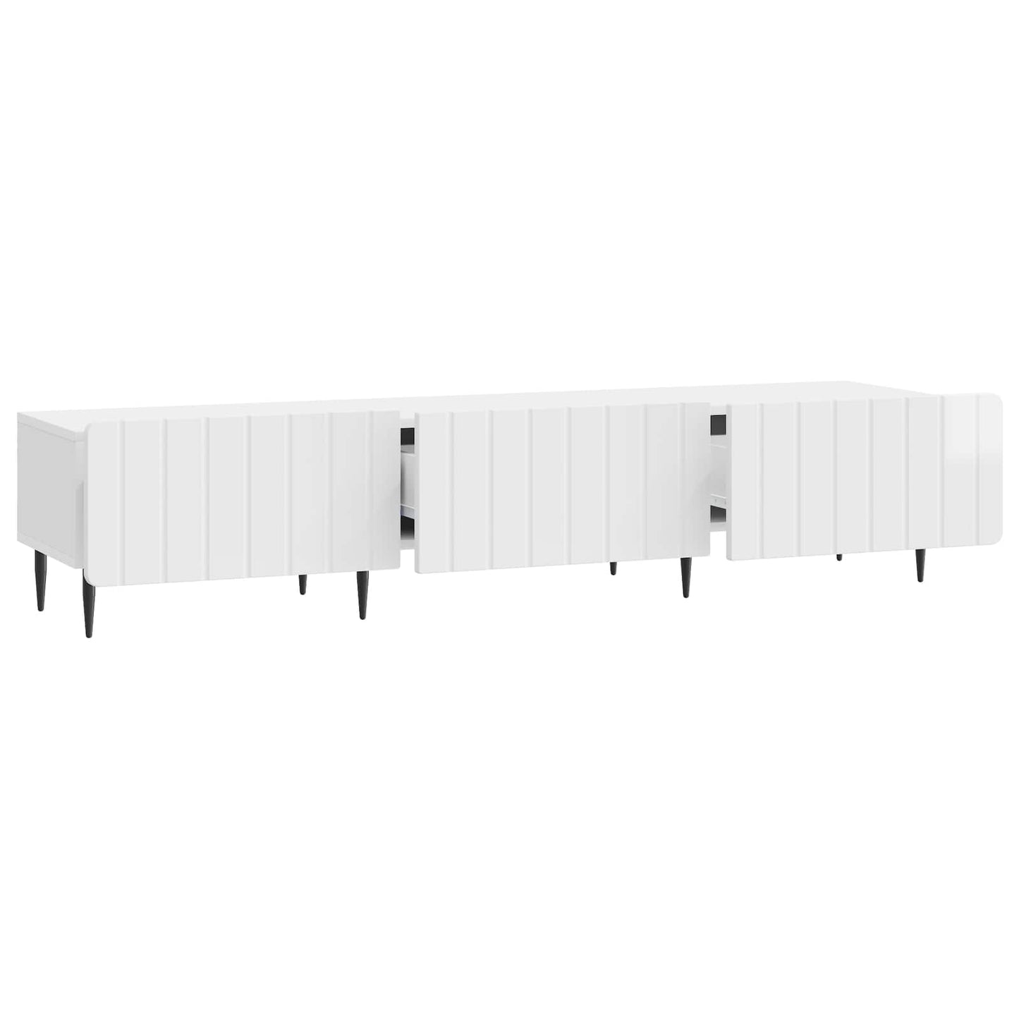 TV Cabinet High Gloss White 147 x 34.5 x 32 cm Engineered Wood