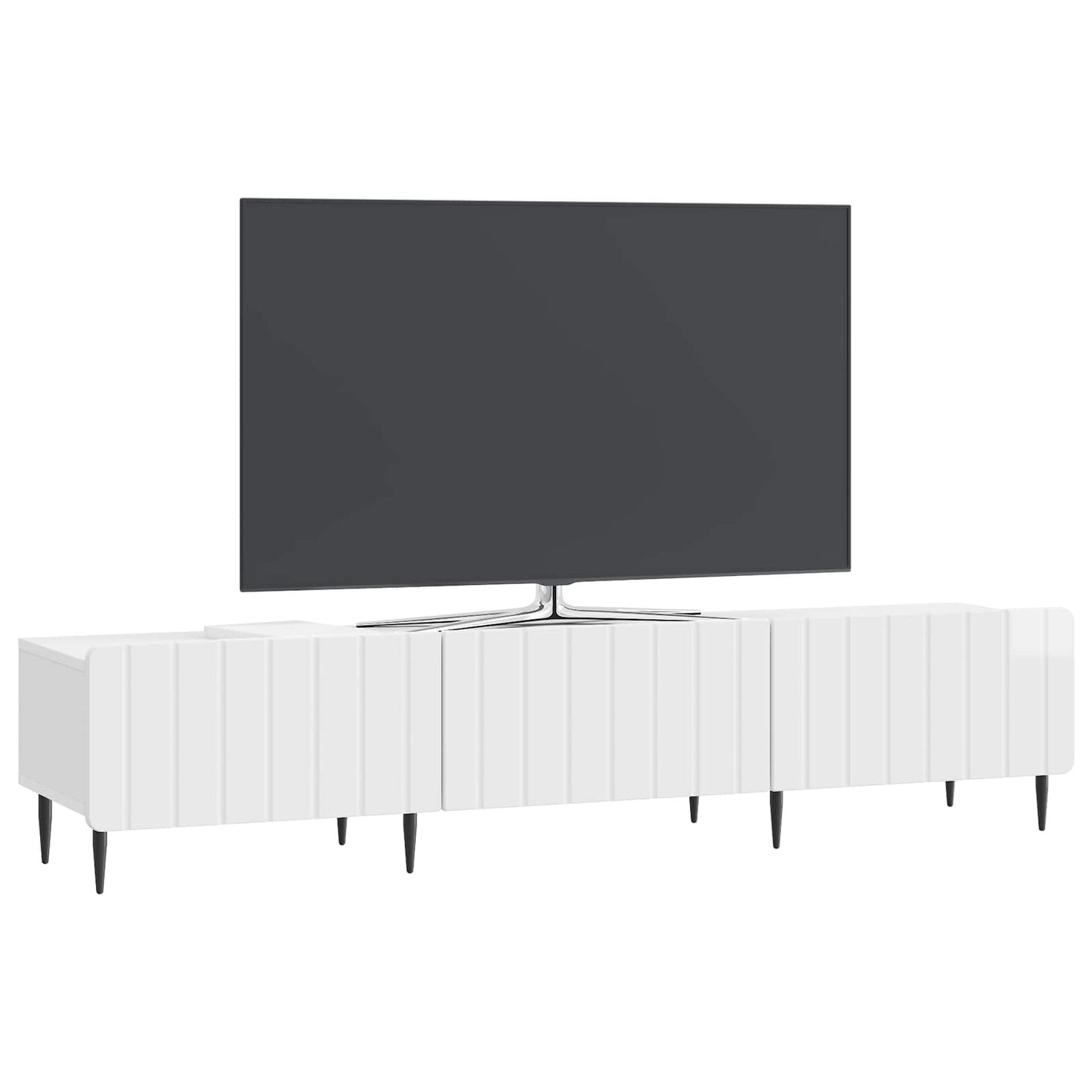 TV Cabinet High Gloss White 147 x 34.5 x 32 cm Engineered Wood