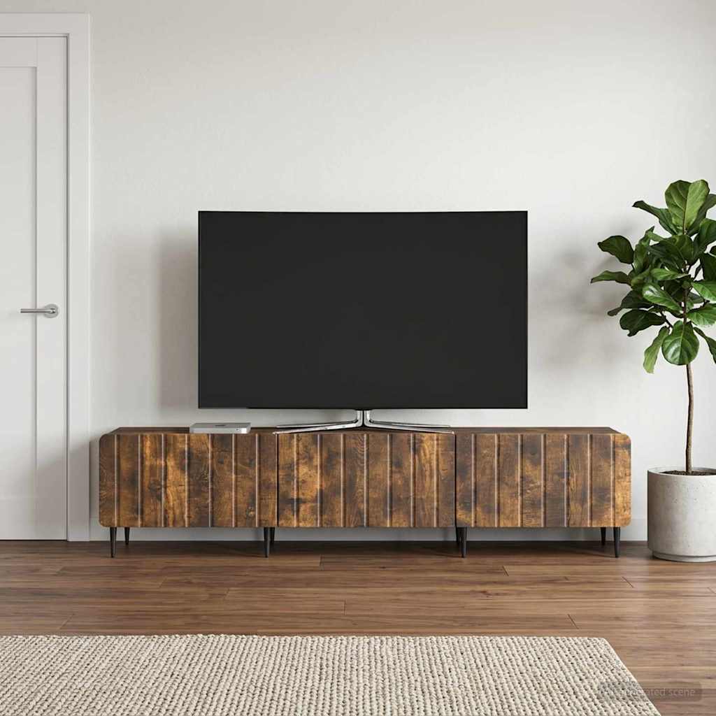 TV Cabinet Smoked Oak 147 x 34.5 x 32 cm Engineered Wood