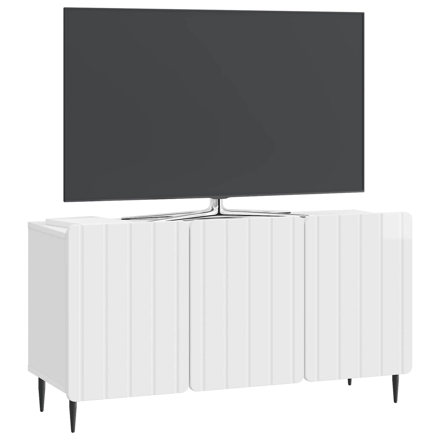 TV Cabinet 99 x 34.5 x 52 cm High Gloss White Engineered Wood
