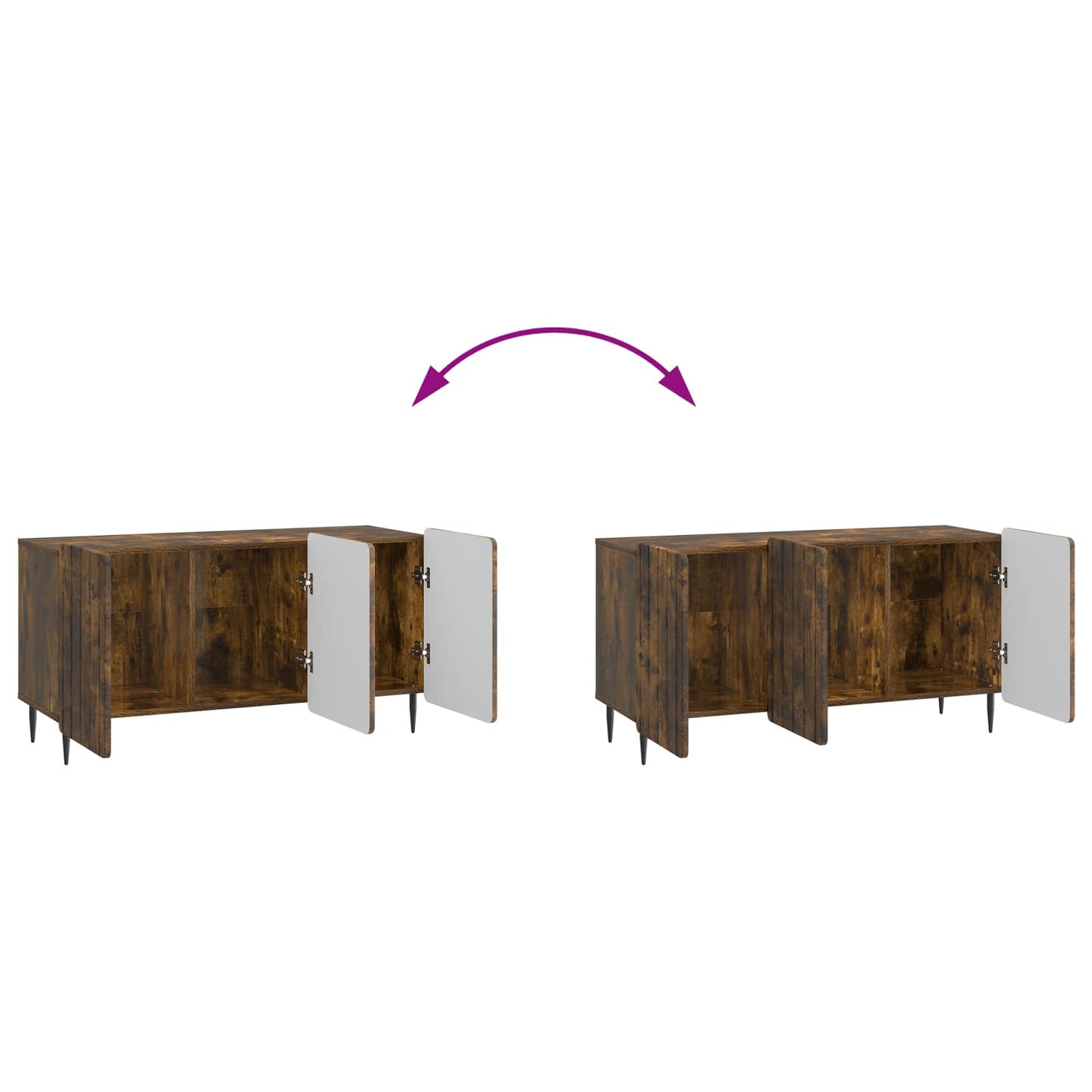 TV Cabinet Smoked Oak 99 x 34.5 x 52 cm Engineered Wood