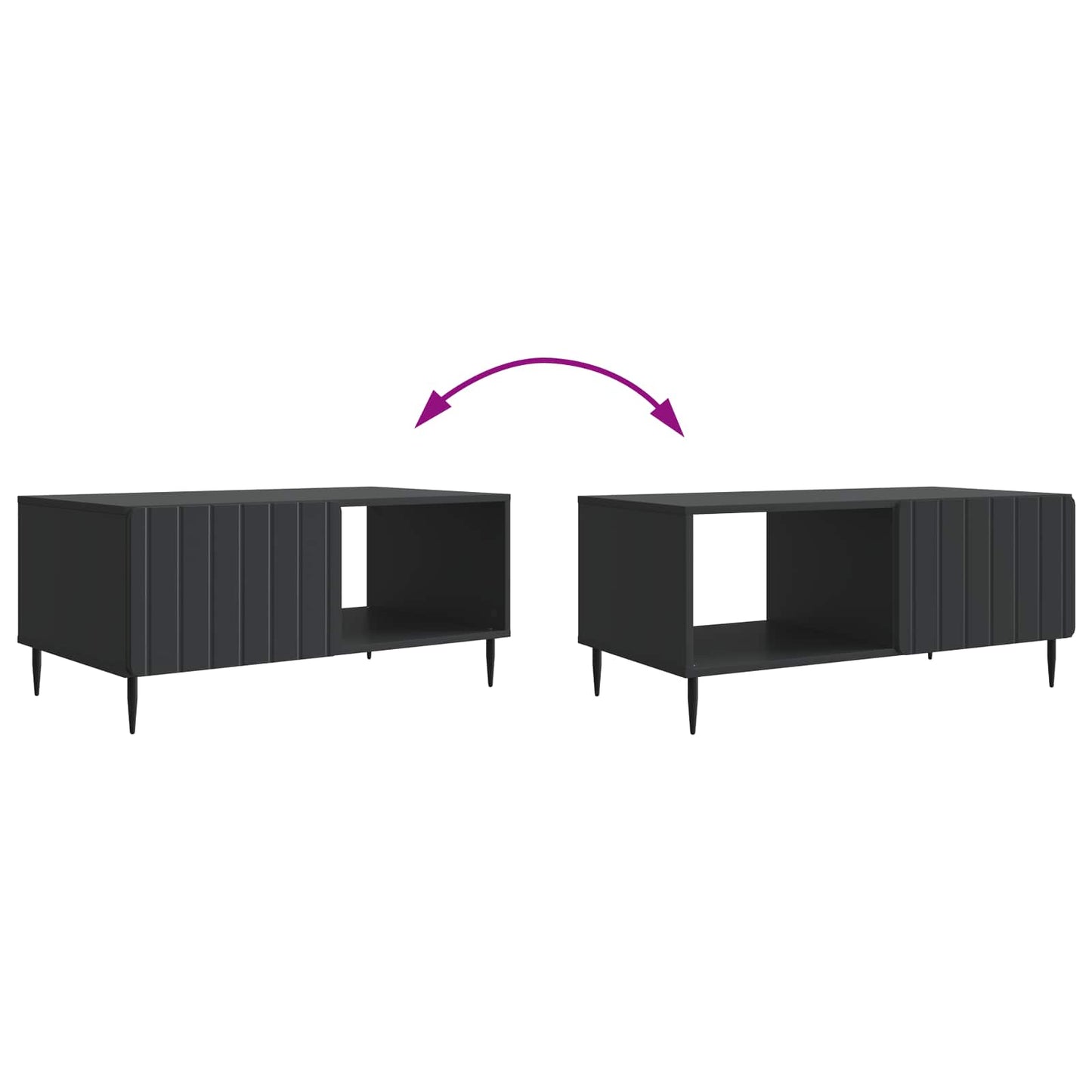 Coffee Table Black 90 x 50 x 40 cm Engineered Wood