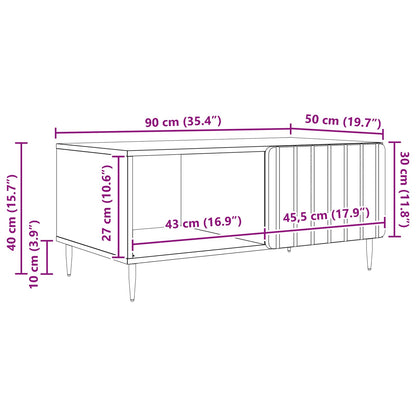 Coffee Table Sonoma Oak 90 x 50 x 40 cm Engineered Wood
