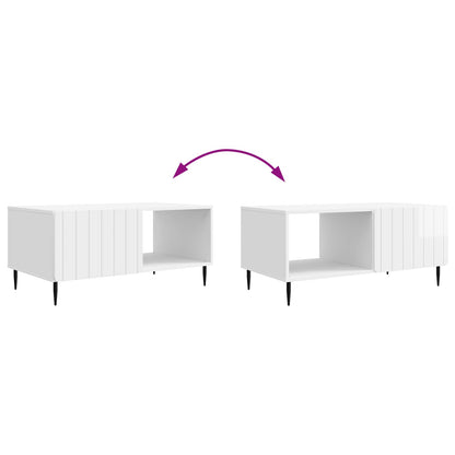 Coffee Table High Gloss White 90 x 50 x 40 cm Engineered Wood