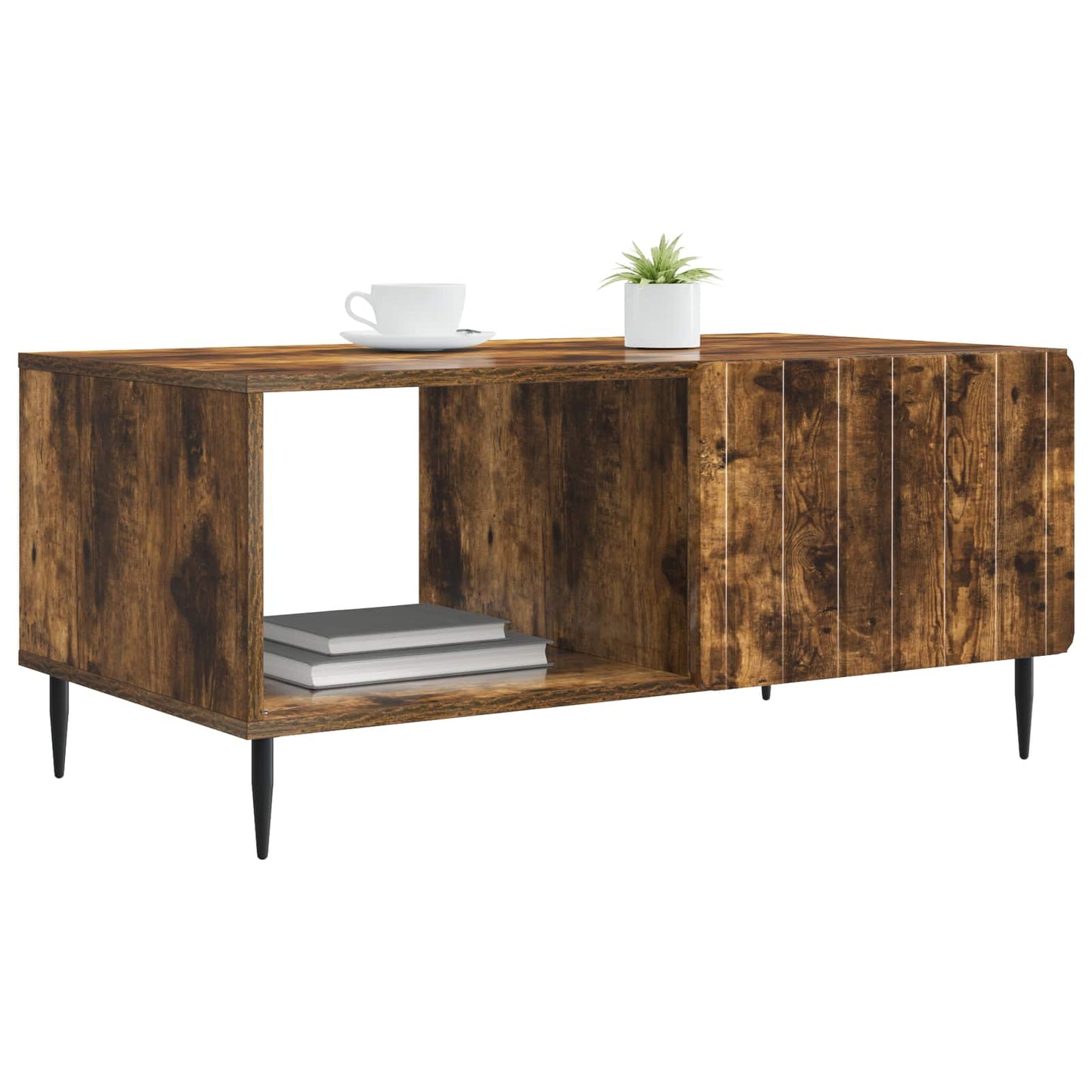 Coffee Table Smoked Oak 90 x 50 x 40 cm Engineered Wood