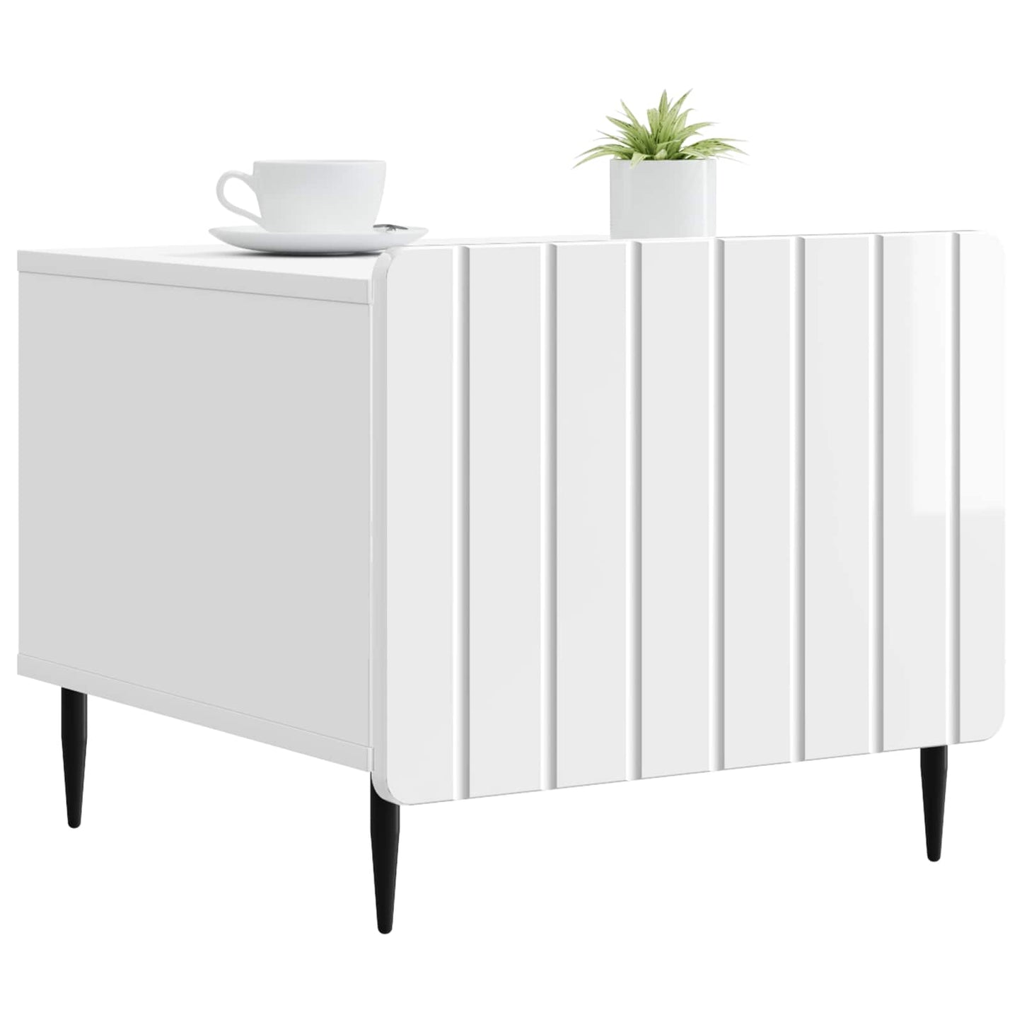 Coffee Table High Gloss White 49 x 50 x 42 cm Engineered Wood
