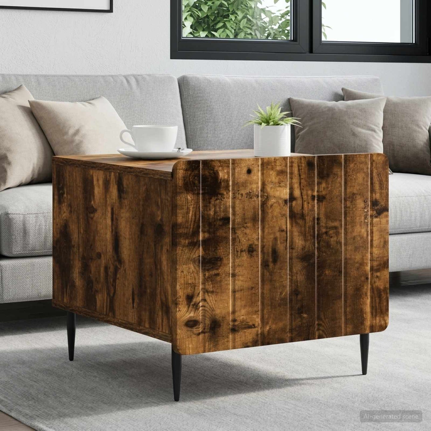 Coffee Table Smoked Oak 49 x 50 x 42 cm Engineered Wood