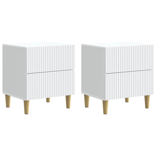 Bedside Cabinet 2 pcs White 43 x 34.5 x 48 cm Engineered Wood
